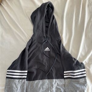 Women’s Adidas Charcoal and Light Gray Hoodie